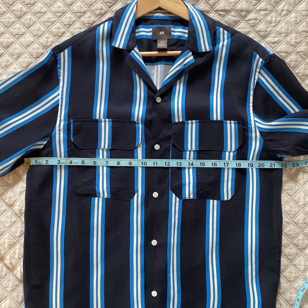 H&M / Men's Blue Striped Shirt / Small - Picture 8 of 11